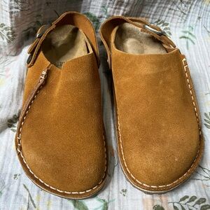 Birkenstock Lutry Premium Suede Mink Clogs Narrow